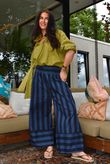 Bloc Stripe Wide Leg Pant Ink & Navy